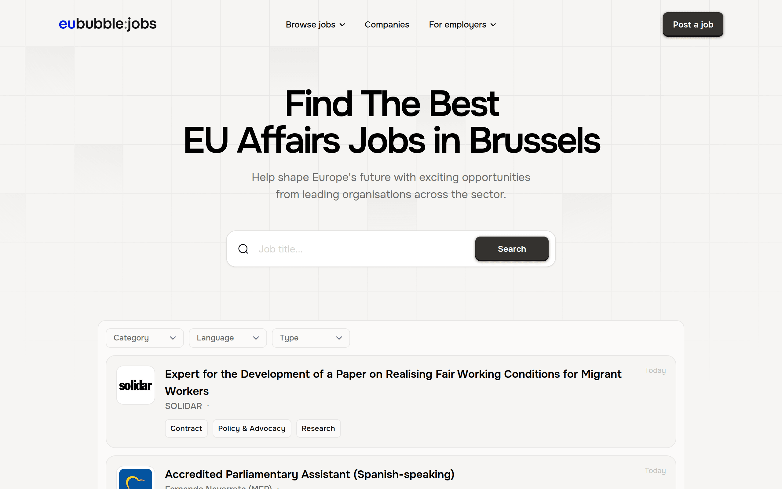 eu bubble jobs