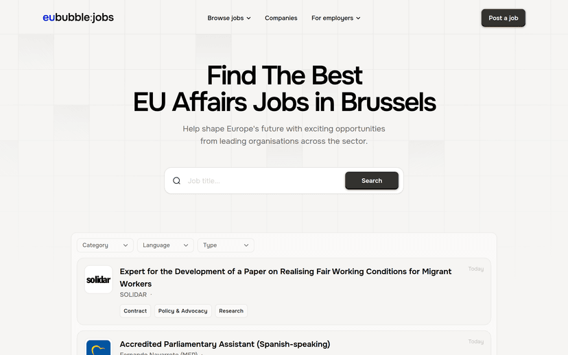 eu bubble jobs