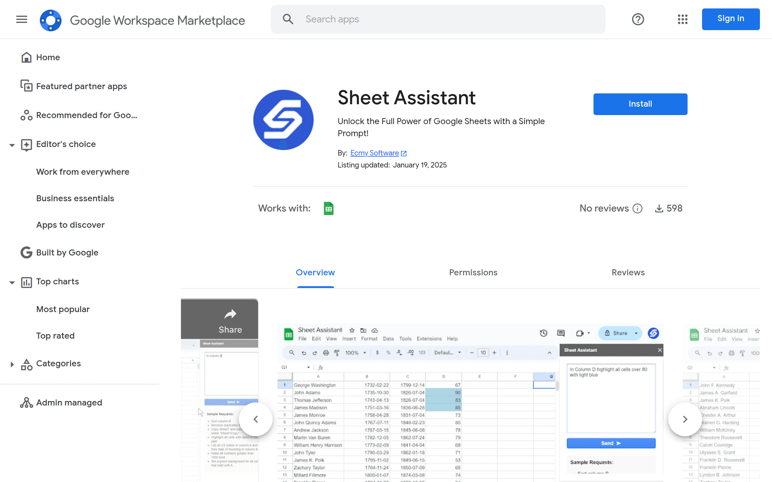 Sheet Assistant 