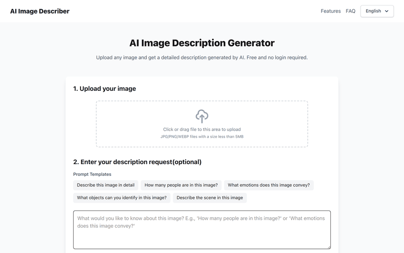 AI Image Description Generator
