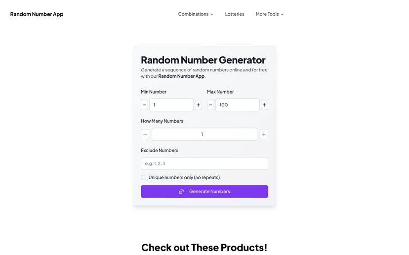 Random Number App