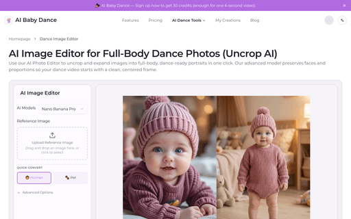 AI Image Editor for Full-Body Dance Photos (Uncrop AI)