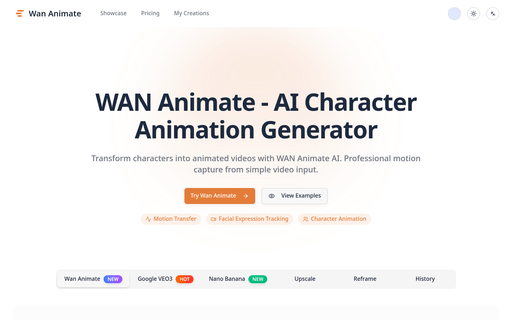 WAN Animate - AI Character Animation Tool | Motion Capture
