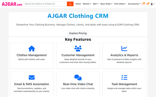 AJGAR Clothing CRM