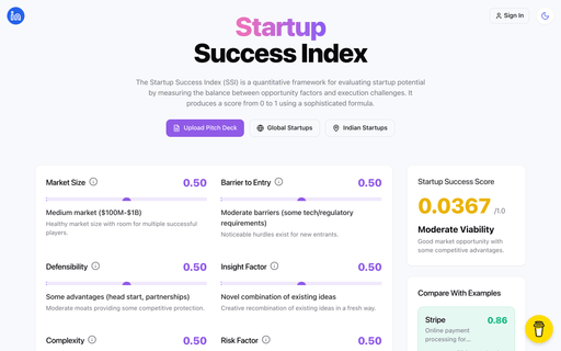 Startup Success Calculator