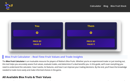 Blox Fruit Calculator