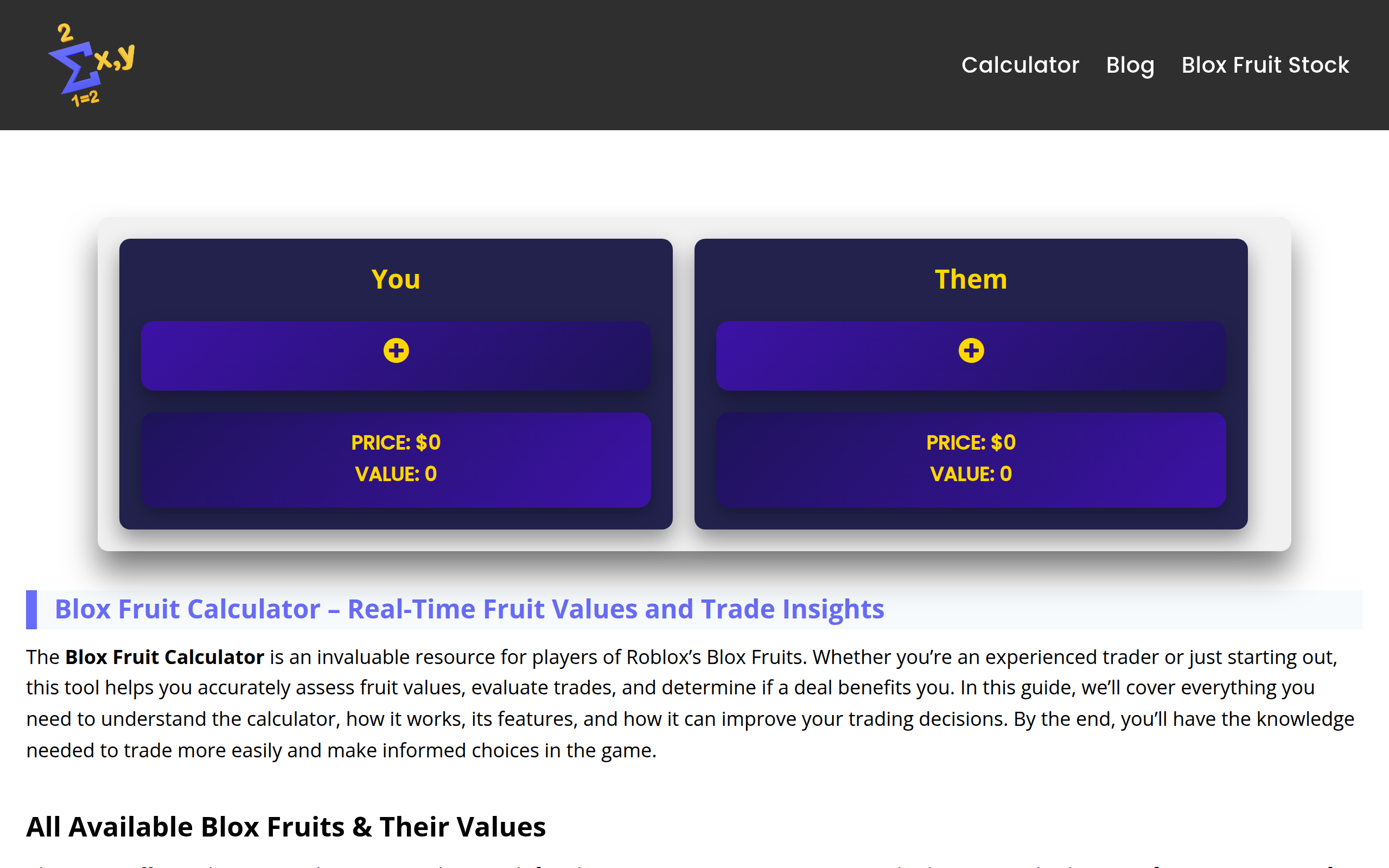 Blox Fruit Calculator