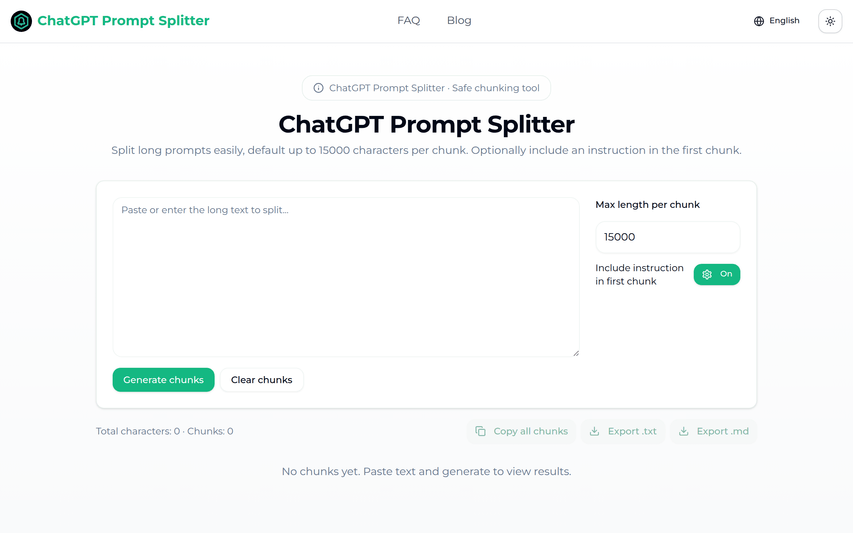 ChatGPT Prompt Splitter
