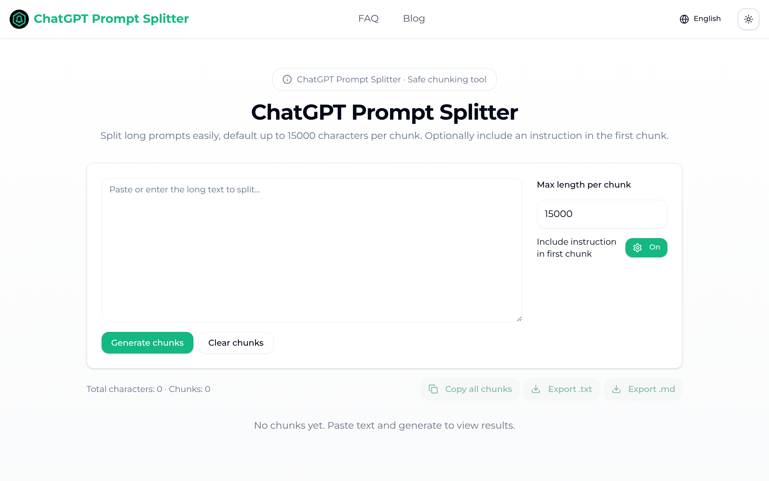 ChatGPT Prompt Splitter