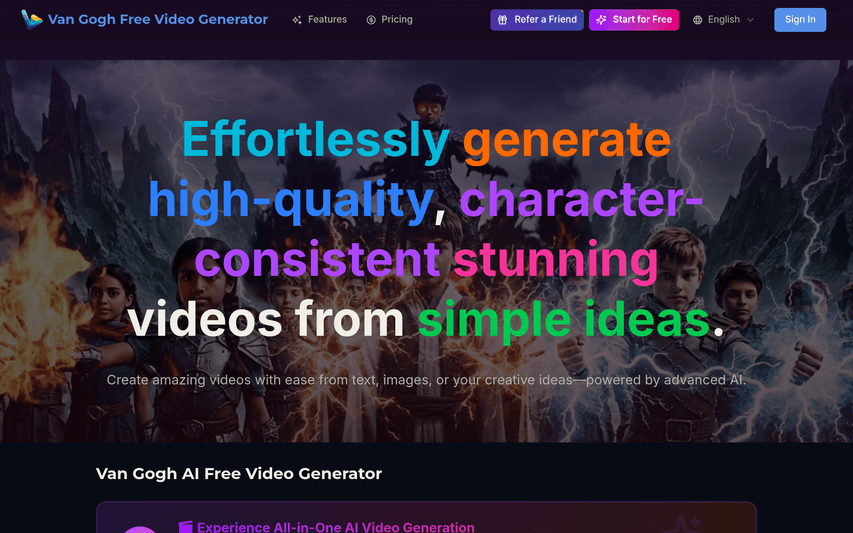 Van Gogh Free Video Generator
