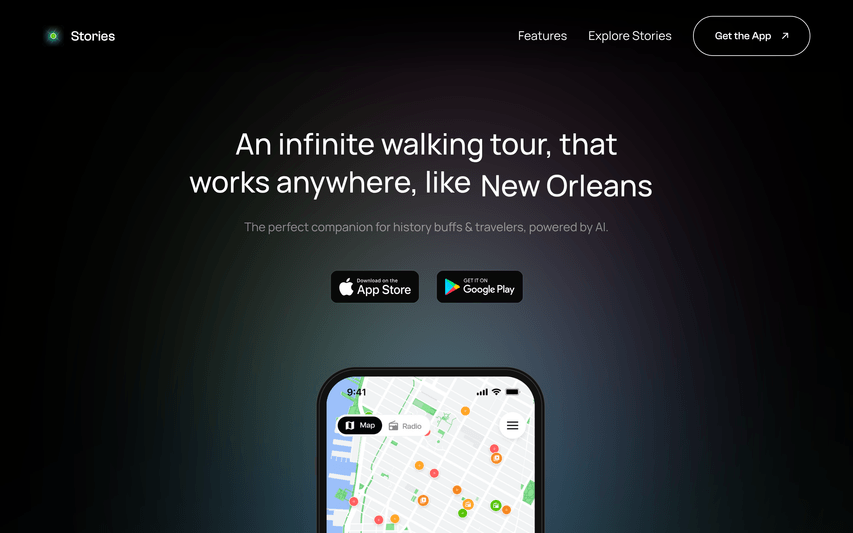 Stories — The Best AI Walking Tour App in 2025
