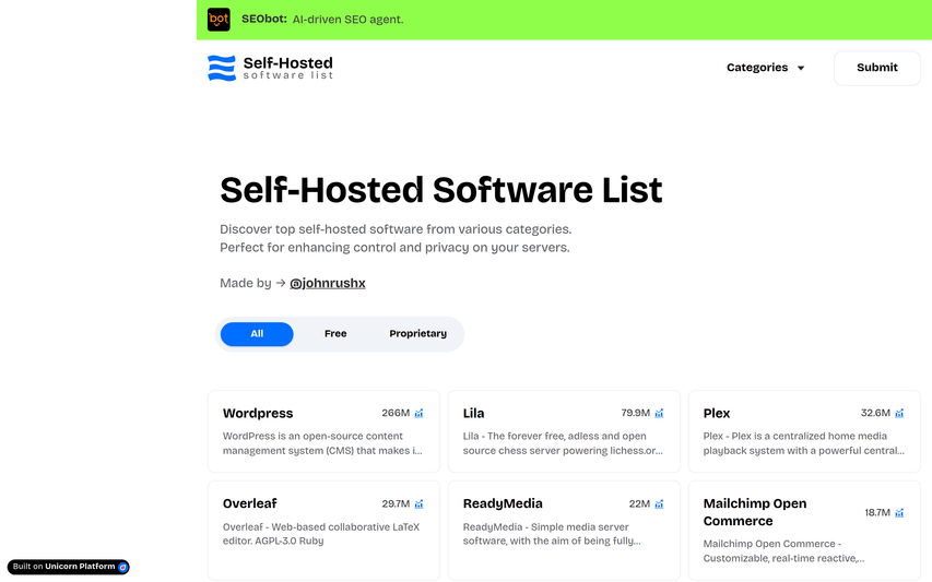 Self-Hosted Software List