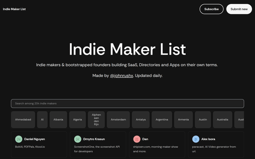 Indie Maker List