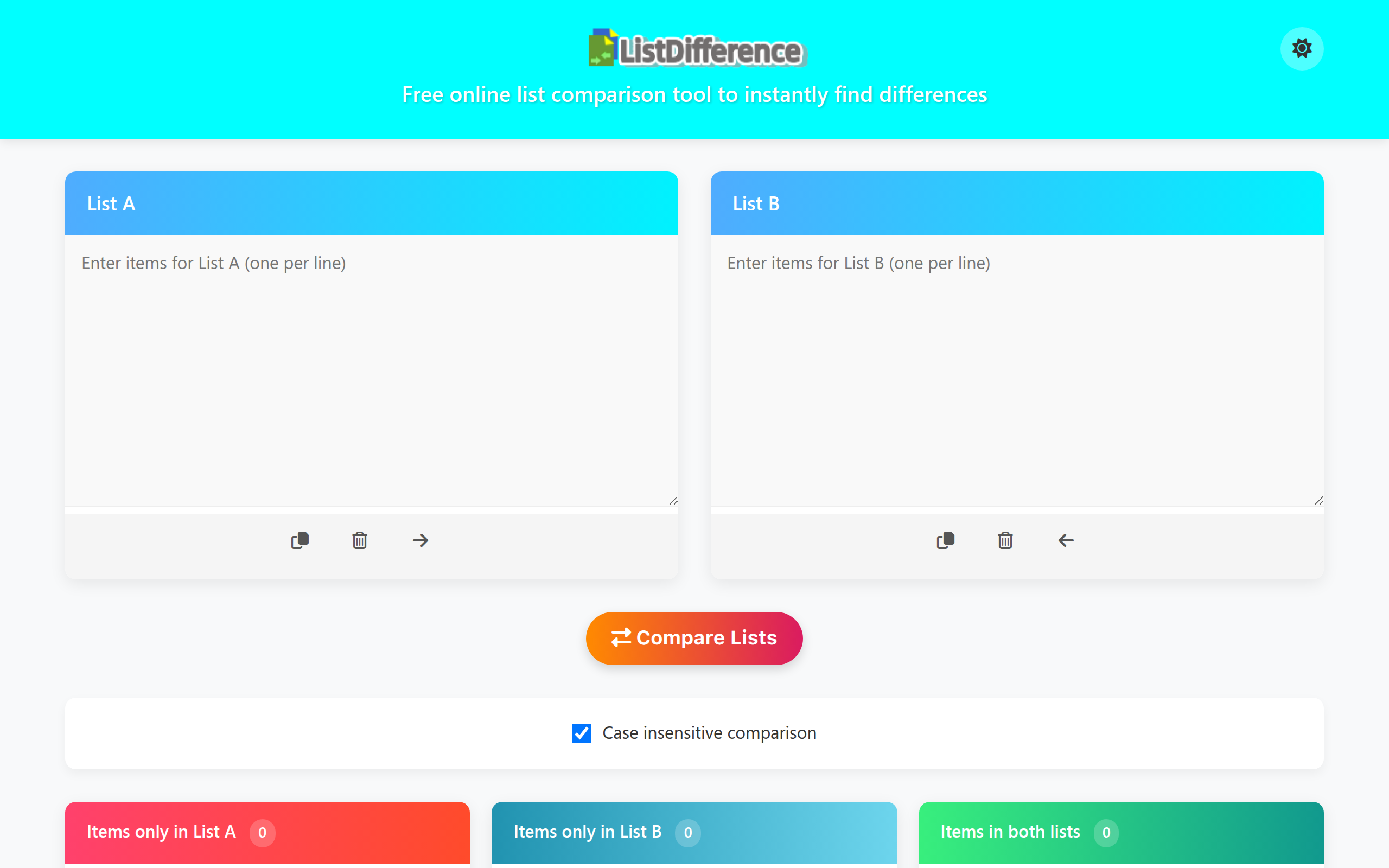 list difference