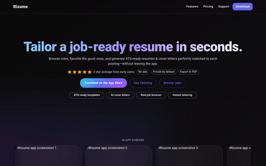 Rizume: Resume & CV Maker