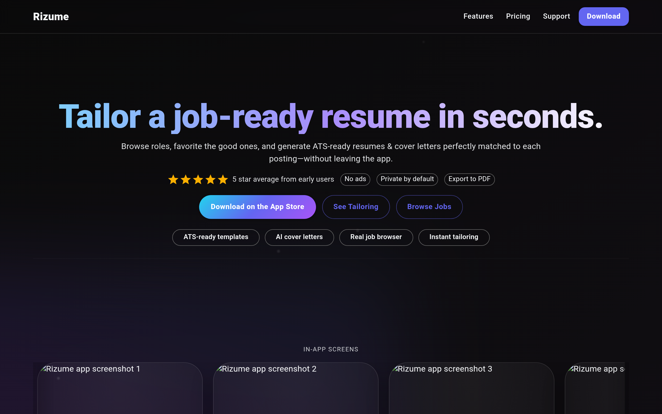 Rizume: Resume & CV Maker