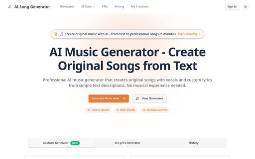  AI Music Generator - Create Songs from Text with AI