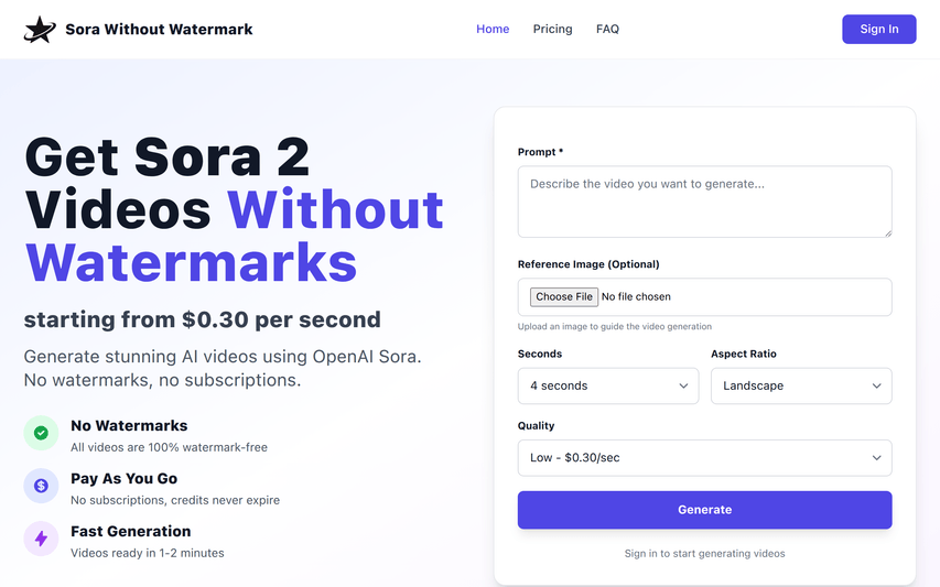 Sora 2 Without Watermark