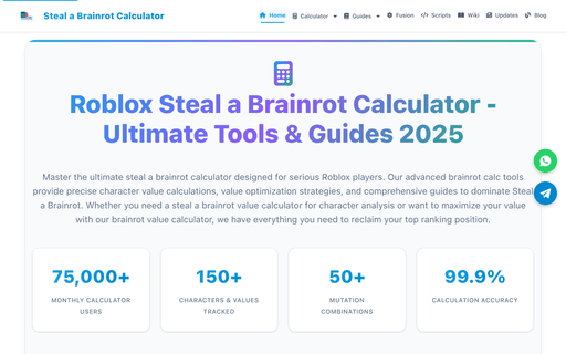 steal a brainrot calculator