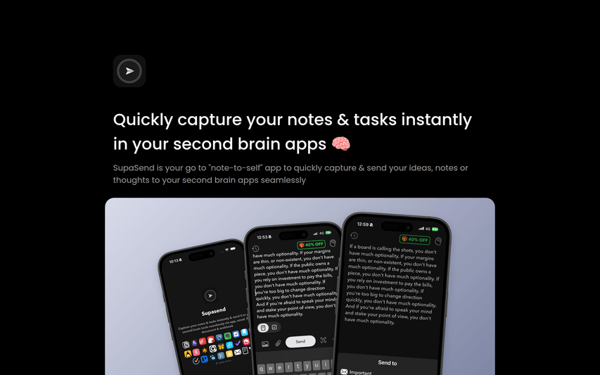 Quick Capture - Supasend
