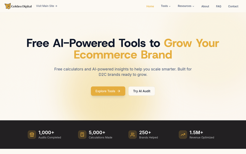 Golden Digital's Free D2C Marketing Tools