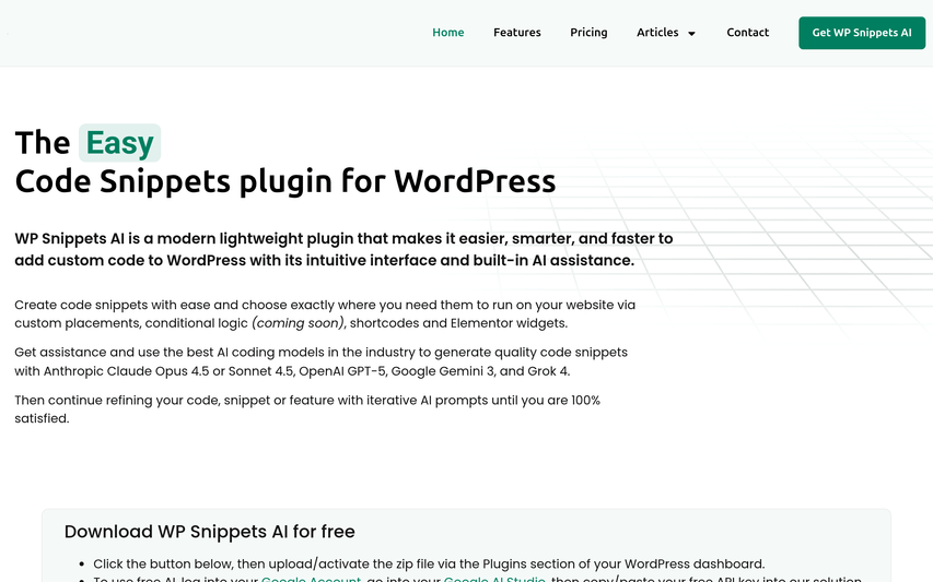 WP Snippets AI