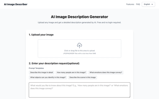 AI Image Description Generator