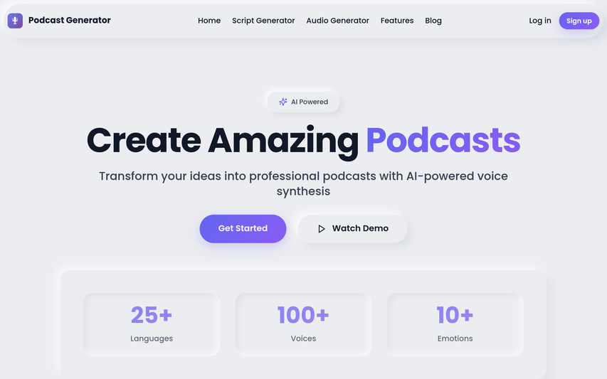 AI Podcast Generator - Create Podcasts with AI