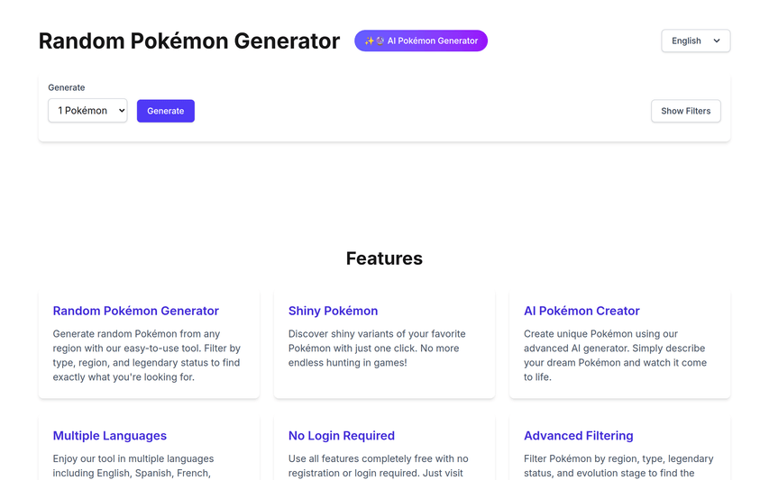 Random Pokémon Generator | AI Pokémon Generator