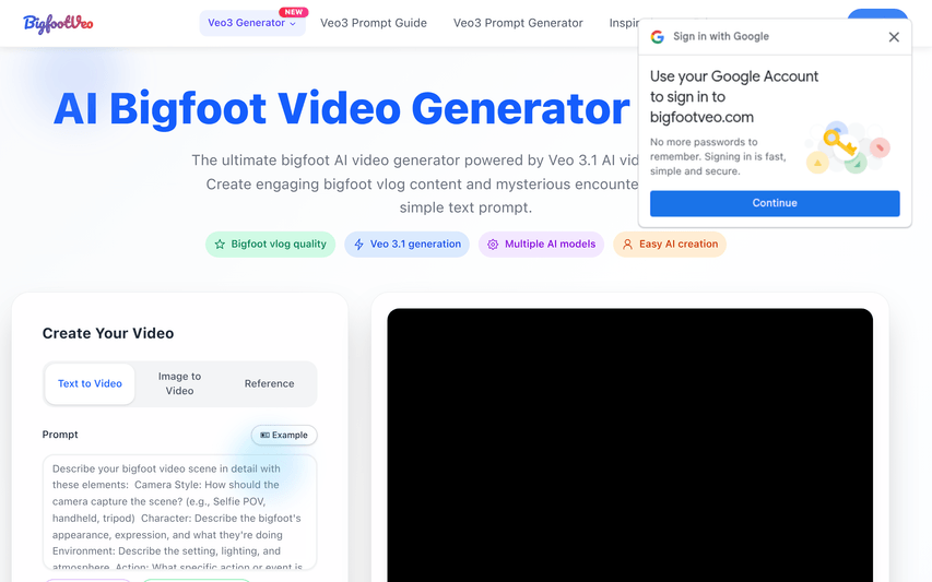 AI Bigfoot Video Generator