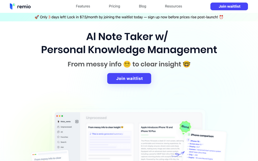 remio - AI Note taker