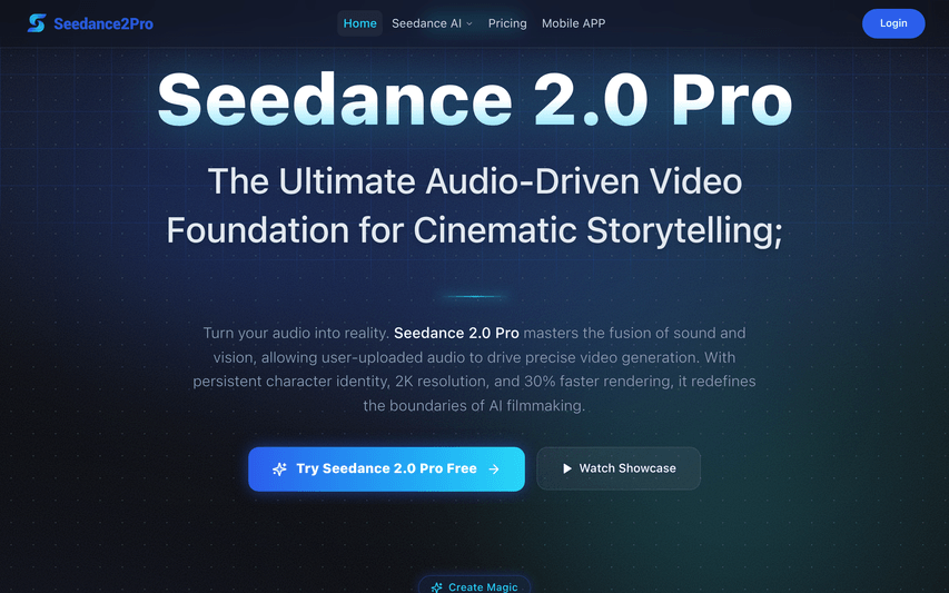 Seedance2Pro – Audio-driven AI video generation