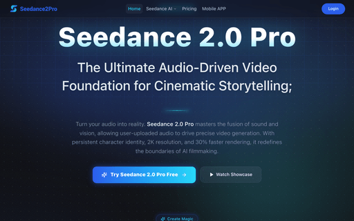 Seedance2Pro – Audio-driven AI video generation