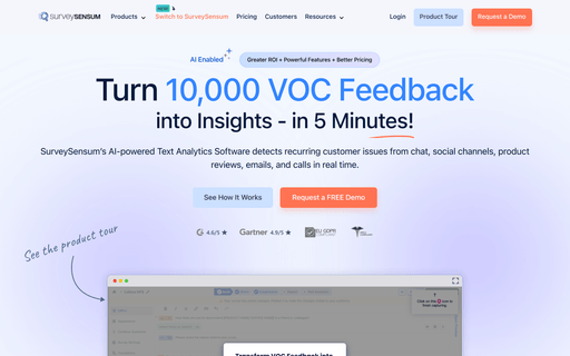 SurveySensum– AI Text Analytics Software
