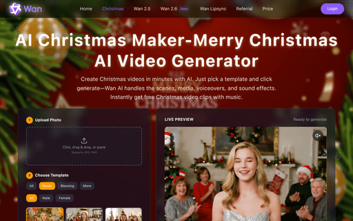 Merry Christmas ai video generator